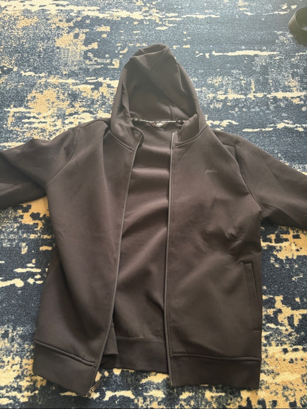 Palm Angels Men's Black Performance Hooded Jacket